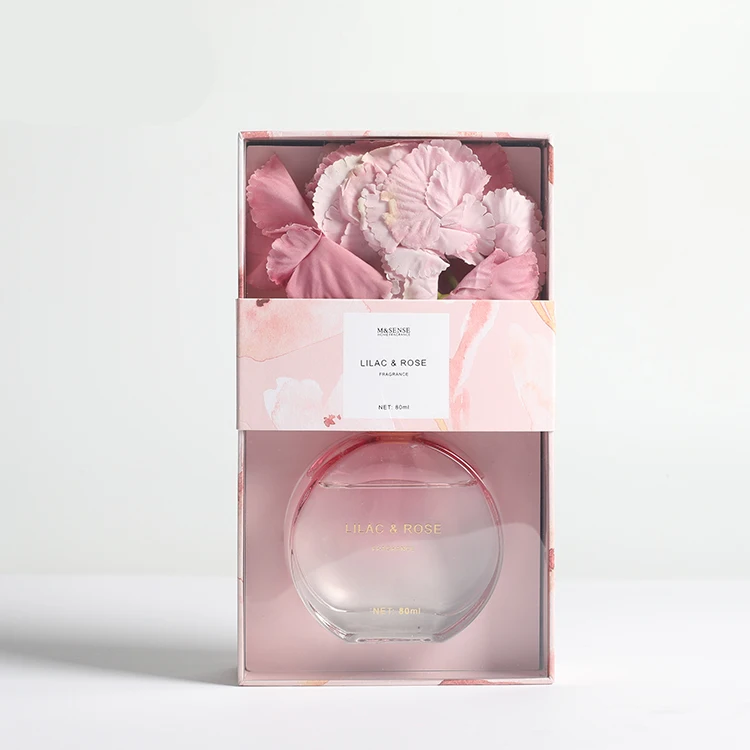 M&sense 80ml home fragrances glass bottle flower diffuser reeds