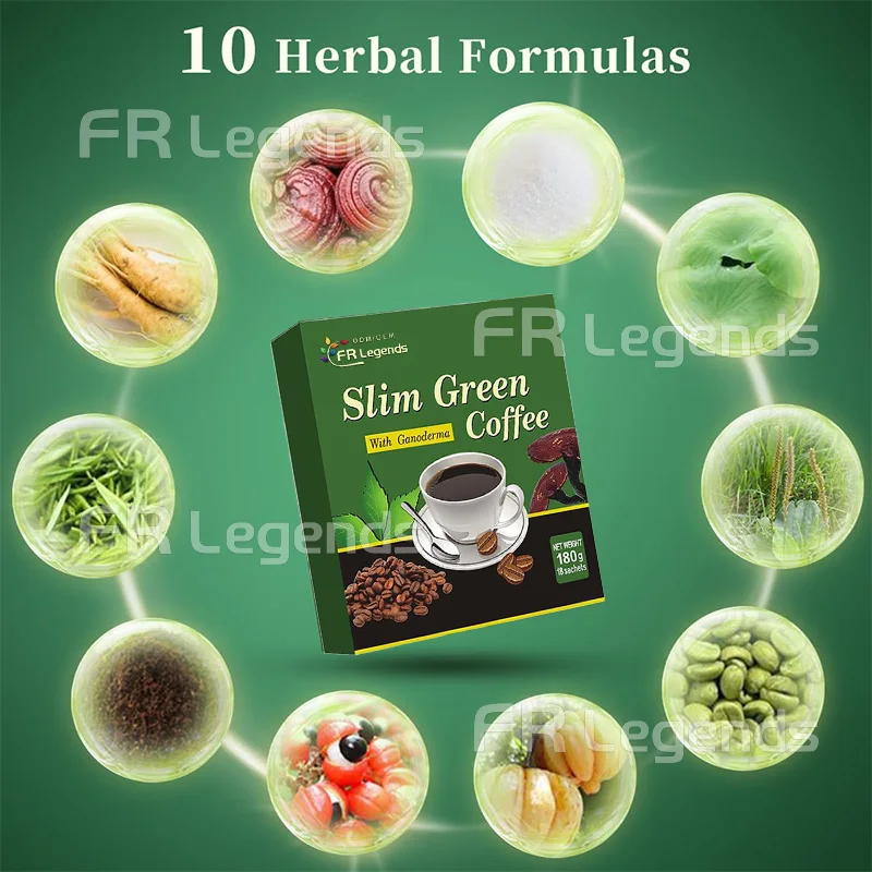 OEM Premium Green Coffee Bean Powder with Ganoderma promote digestion Effective Fast Slimming Coffee for weight control