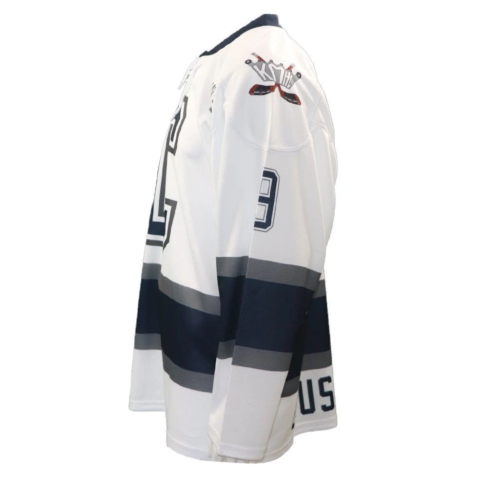 Классическая профессиональная вышитая снасть на заказ, саржевая сшитая нашивка, воротник со шнуровкой, хоккейные Джерси Лиги