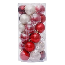 Family christmas ornaments 6cm/30pcs red transparent ball christmas tree decorations balls