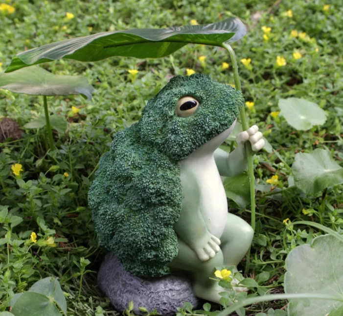 Outdoor Garden Decor Resin Frog Statue Folk Art Fiberglass Sculpture Animal Model Figurine
