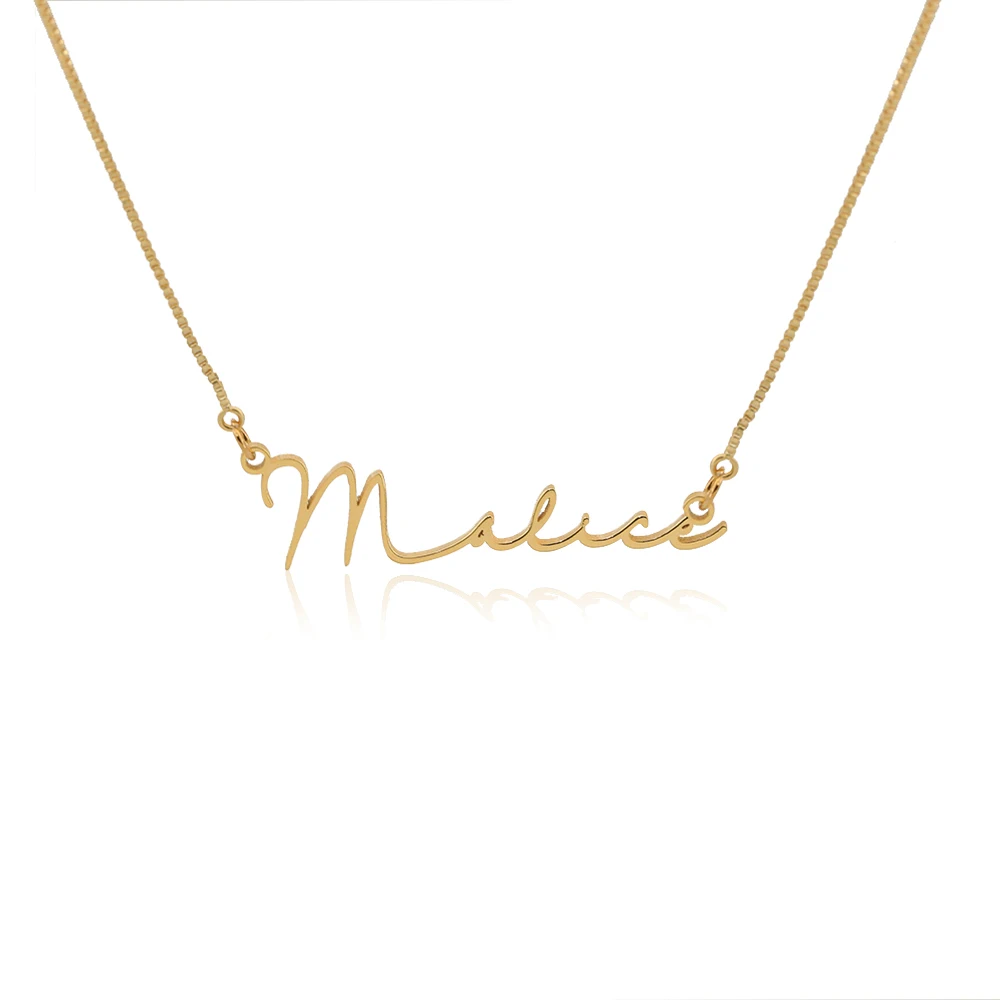 Personalized Name Necklace Charm Line Letter Nameplate 925 Sterling Silver Box Chain Jewelry For W omen Christmas Gift