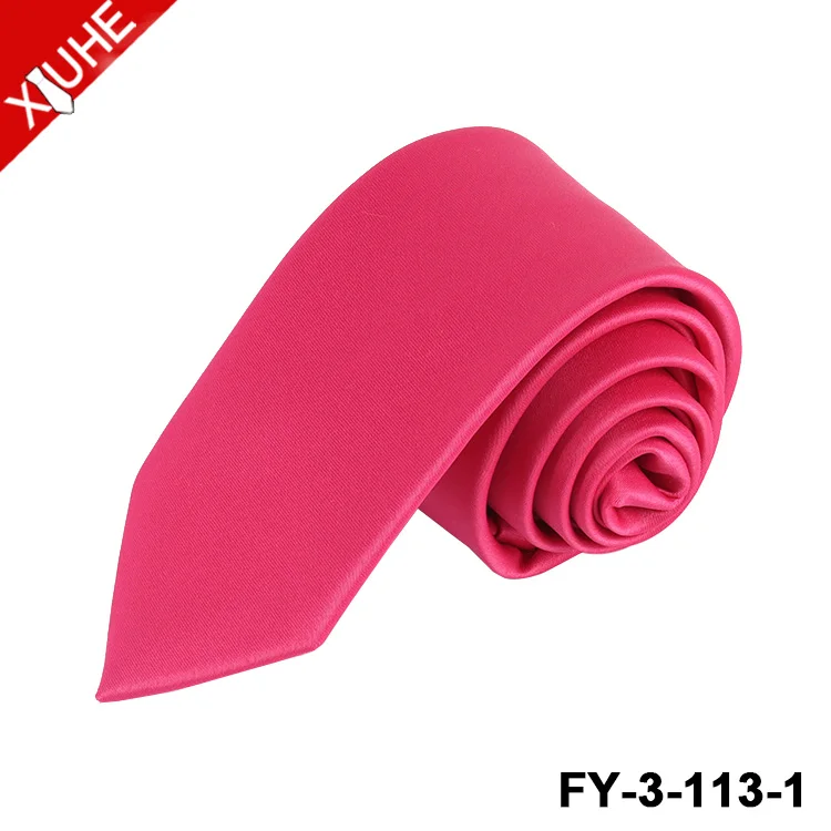 New Design 7.5cm Neck Tie Multicoloured Yellow Polyester Ties Custom Solid Color Mens Necktie