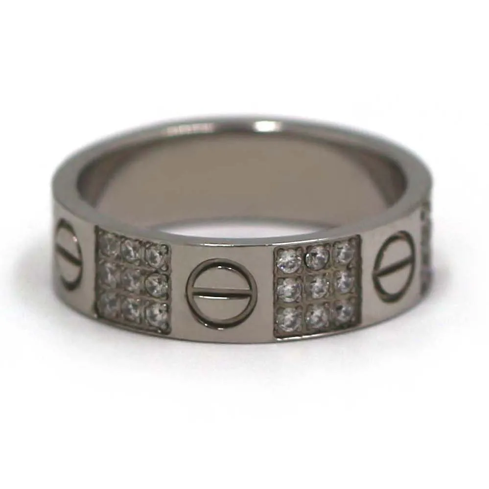 
LR618 new titanium wedding rings micro pave set with cz. 