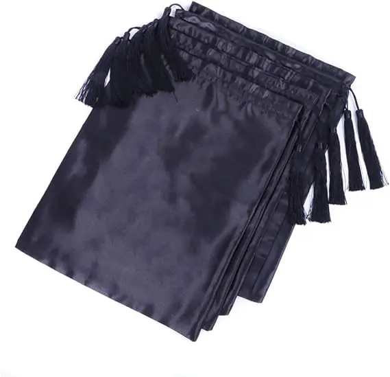Silk Satin Packaging Bundles Hair Extensions Tools Soft Pouches With Tassel Gift and Travel Bags