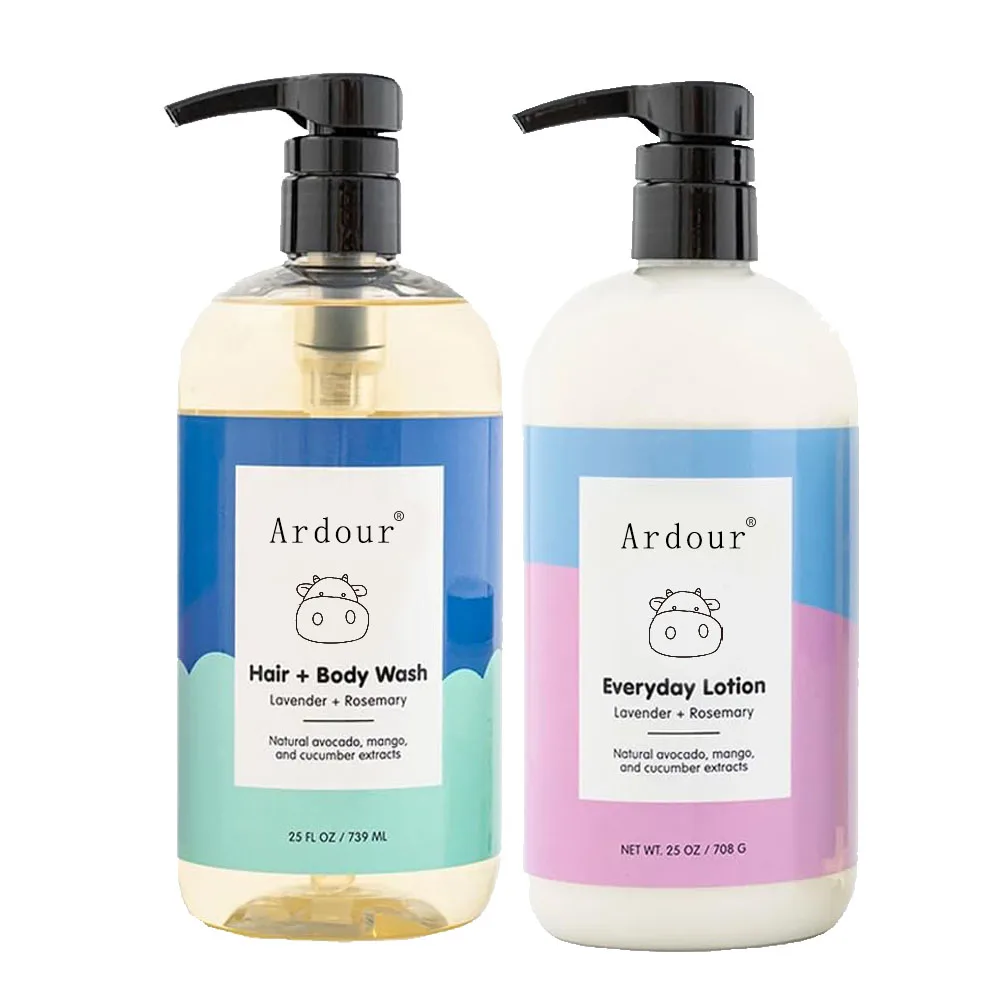 Baby Bath Skincare Kit The Wash and Lotion Bundle Baby Lotion and Baby Wash Gift Set Full Size Lavender Rosemary