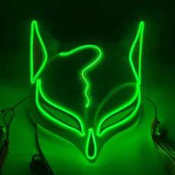 Wholesale Decoration Halloween Mask Light Up Sabito Tanjirou Makomo Demon Slayer Fox Cat Mask Led Party Mask Comic Cosplay