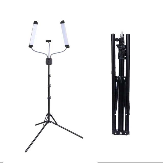 Led Light Photography Two Arms Lash Lights Beauty Salon Lamp 50W Studio Lighting Kit for Live Broadcast