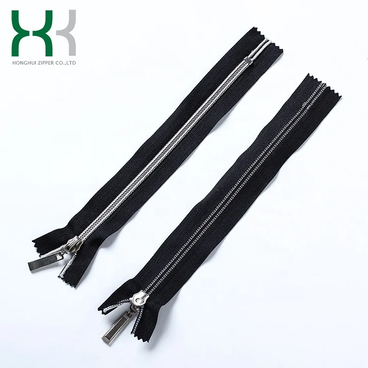 Heavy duty chunky nylon coat dress zipper bag polyester zipper with silver teeth