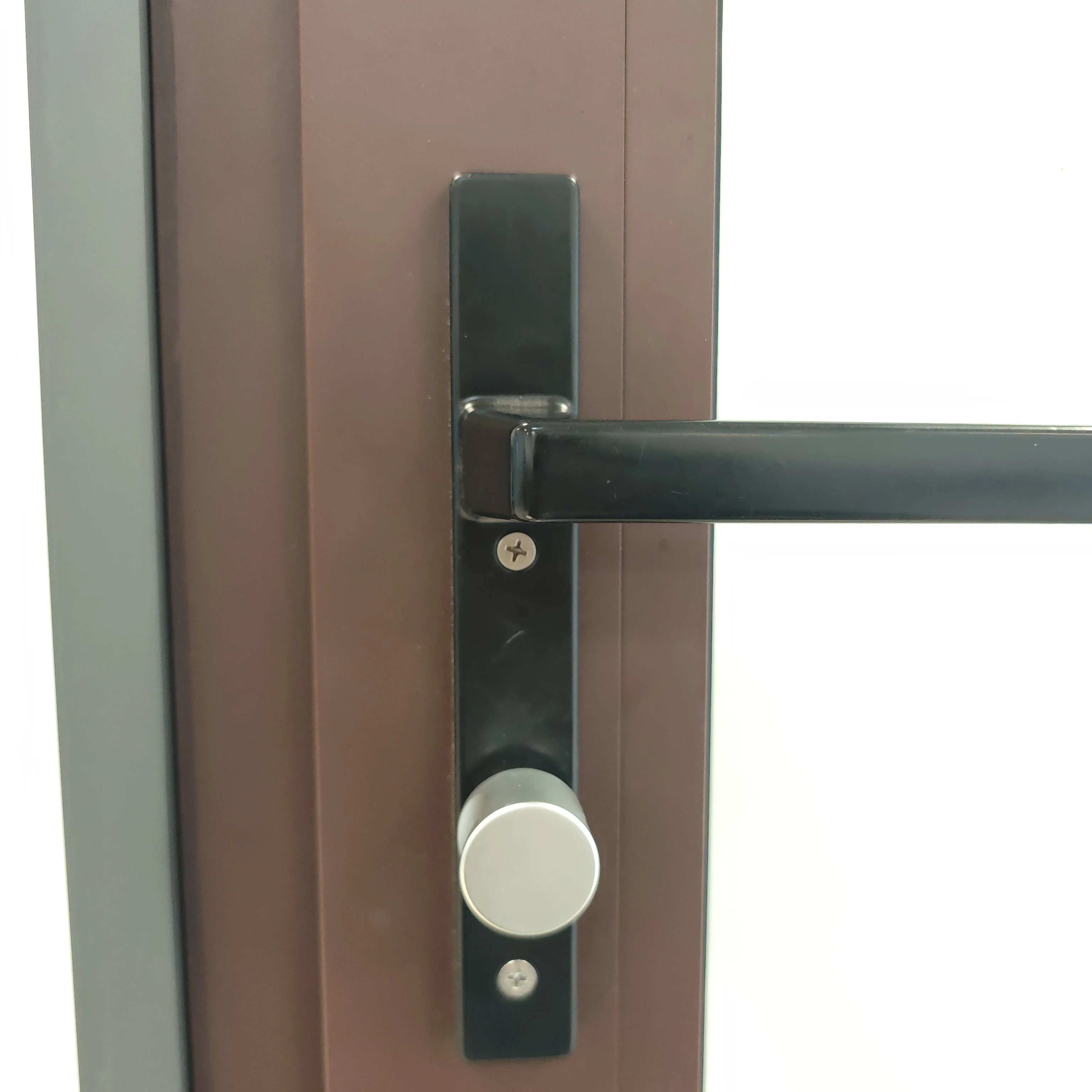Modern Design Aluminum Alloy Entrance French Door Anti-Theft Security Front Door with Glass