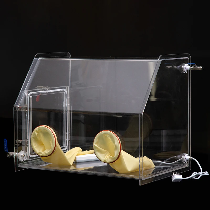 AGB-2A Portable Clear Acrylic PMMA Dry Chamber Strict Anaerobic Organic Electronics Argon Gas Lab Research Isolator Glove box
