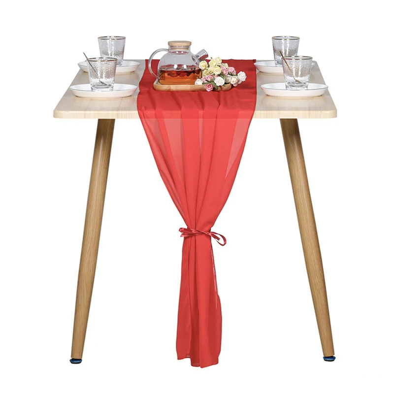 
New spot chiffon wedding table runner decoration table runner chiffon table runner 