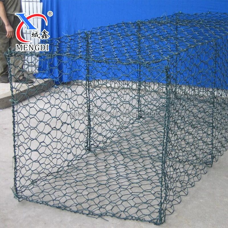 Anping manufacturer 2x1x1m pvc coated gabion boxes design price for riverbank