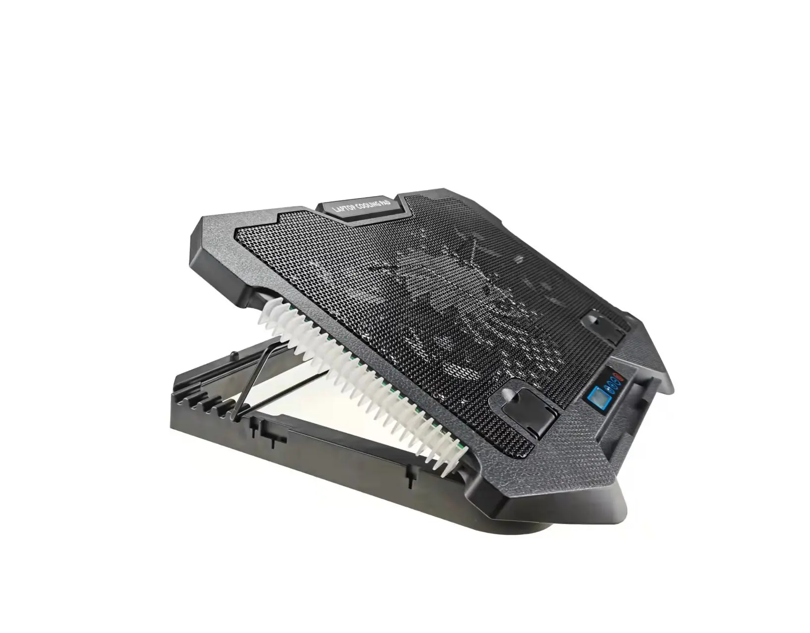 Adjustable RGB Laptop Cooling Pad with 5 Quiet Fans and Touch Control Metal Panel Portable Laptop Cooler With Phone Stand