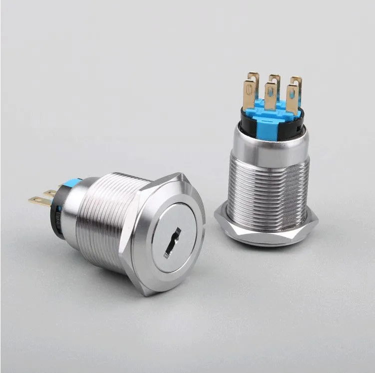 metal switch Emergency Stop Button 22mm 19mm Key Switch