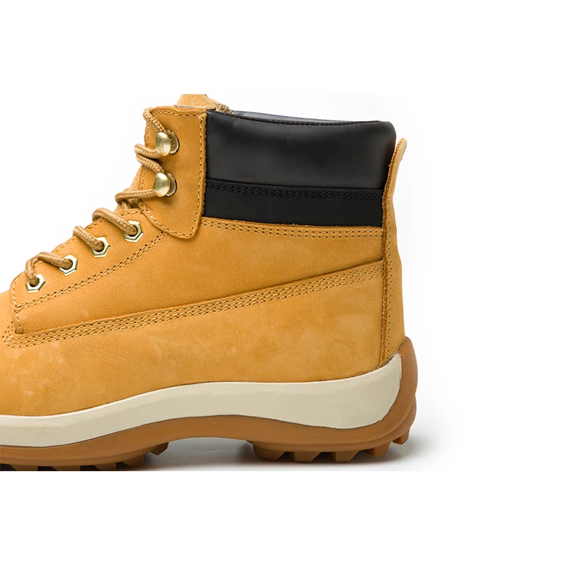 Men Insert Genuine Leather Anti Static Steel Toe Work Safety Boots Worker Safety Shoes High Ankle