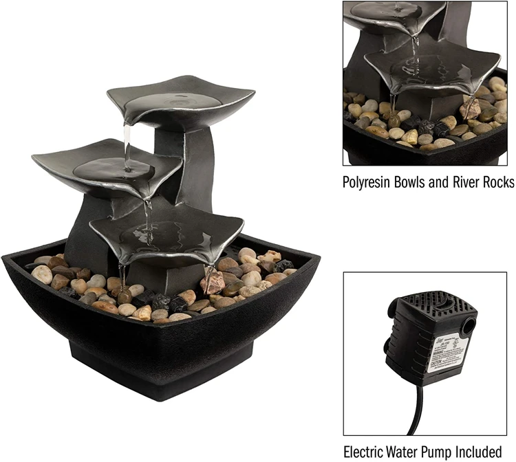
Factory Supply Low Price Home Decor Resin Led Light Indoor Table Waterfall Fountain Water 