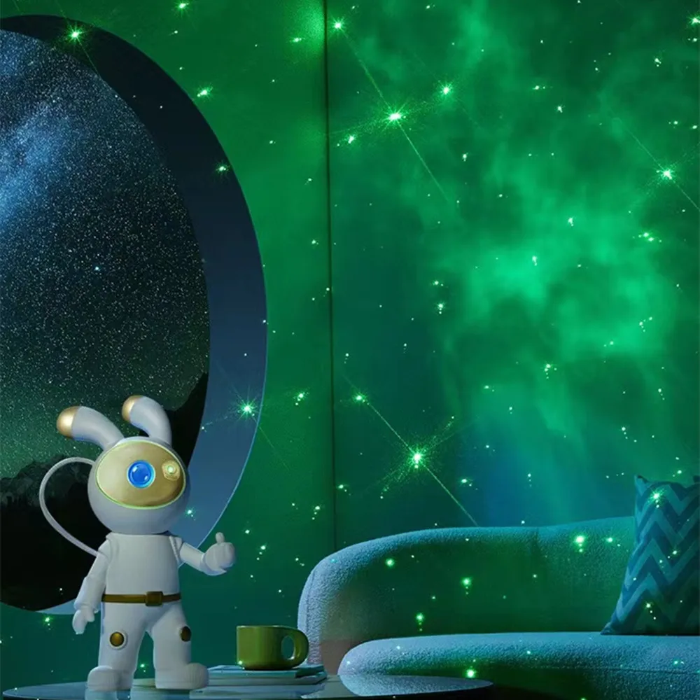 Multi-color Ocean Wave Rotatable Cute Rabbit Star Projector Galaxy Light Projector for Home Theater Party