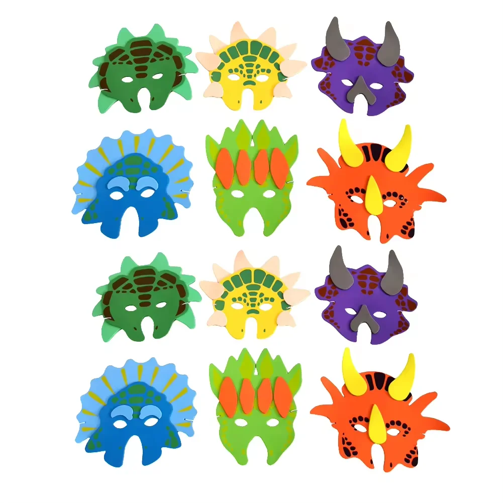Маска динозавра из пены Eva для детей (12 шт.) детской вечеринки косплея креативные легкие Веселые Забавные Маски