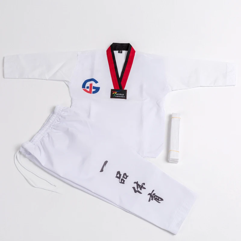 Hot sell cheap taekwondo uniforms custom logo WTF uniform taekwondo dobok for kids