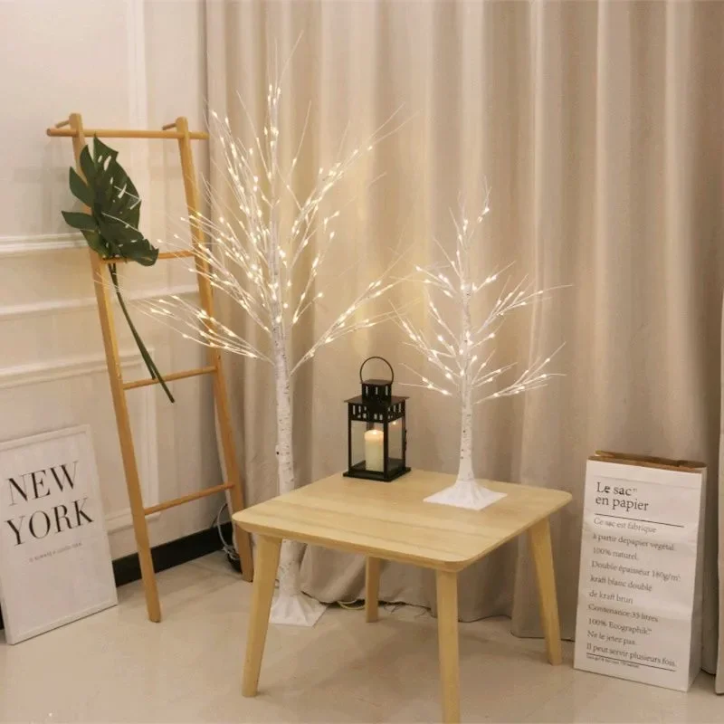 White branch birch tree lamp 90cm indoor Christmas warm white simulate twig decoration branch led artificial birch tree lights