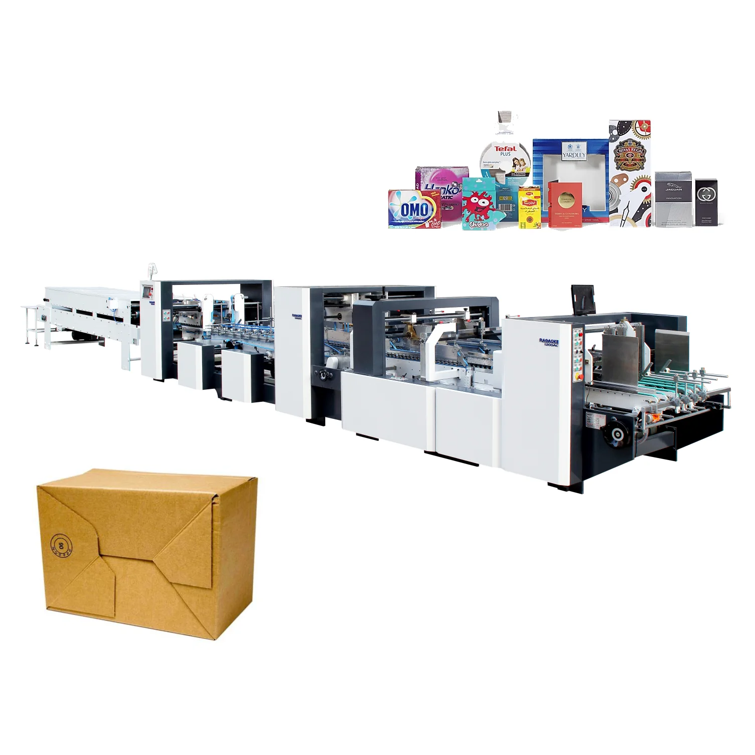 Rolam GK 1200AC Crash Lock Bottom Corrugated Paper Printing Food Box Folder Gluer Machine