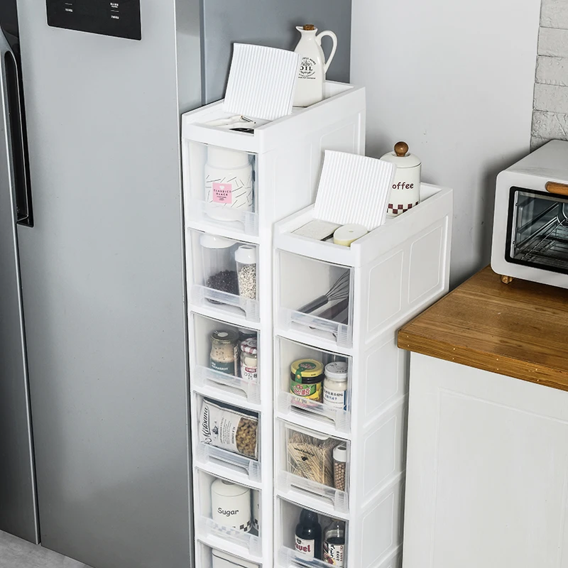 New Type Kitchen Bathroom Storage Rolling Utility Cart Tower Rack With Wheels Plastic Storage Drawers & Carts