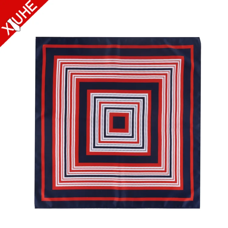 Wholesale Design Scarf Striped 53*53cm Women Scarves Square Custom Polyester Printed Scarf