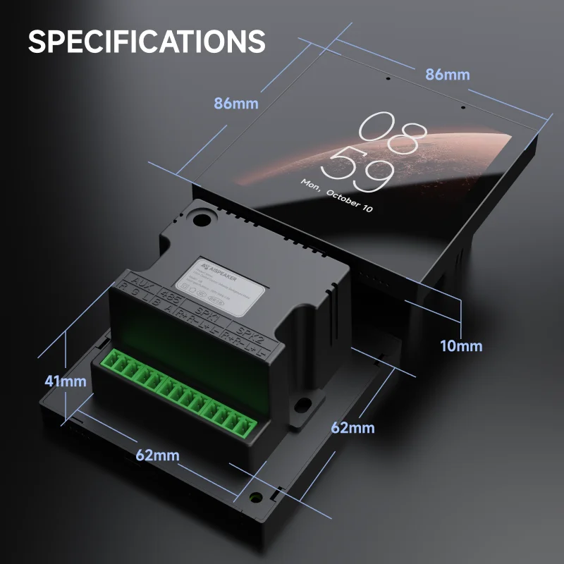 Tuya Smart Home Automation In-wall Central Control Wifi Zigbee Hub Gateway  4 Inch Touch Screen Control Panel Smart Switch