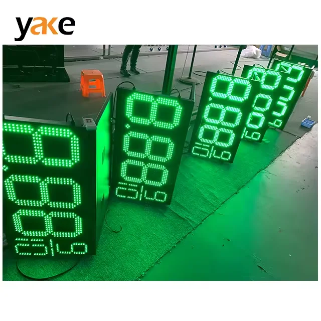 Yake LED Factory Custom Digital Display High Brightness 12 14 16 18 24 36inch LED Gas Station Petrol Price Sign 5 Years Warranty