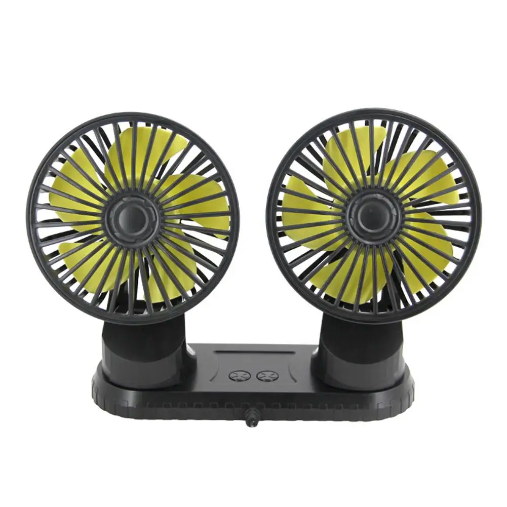 
Car Dual Head Portable Electric Fan Vehicle Mounted USB Fan Auto Cooling Fan 3 Speed For Dashboard SUV RV Truck Home Office 
