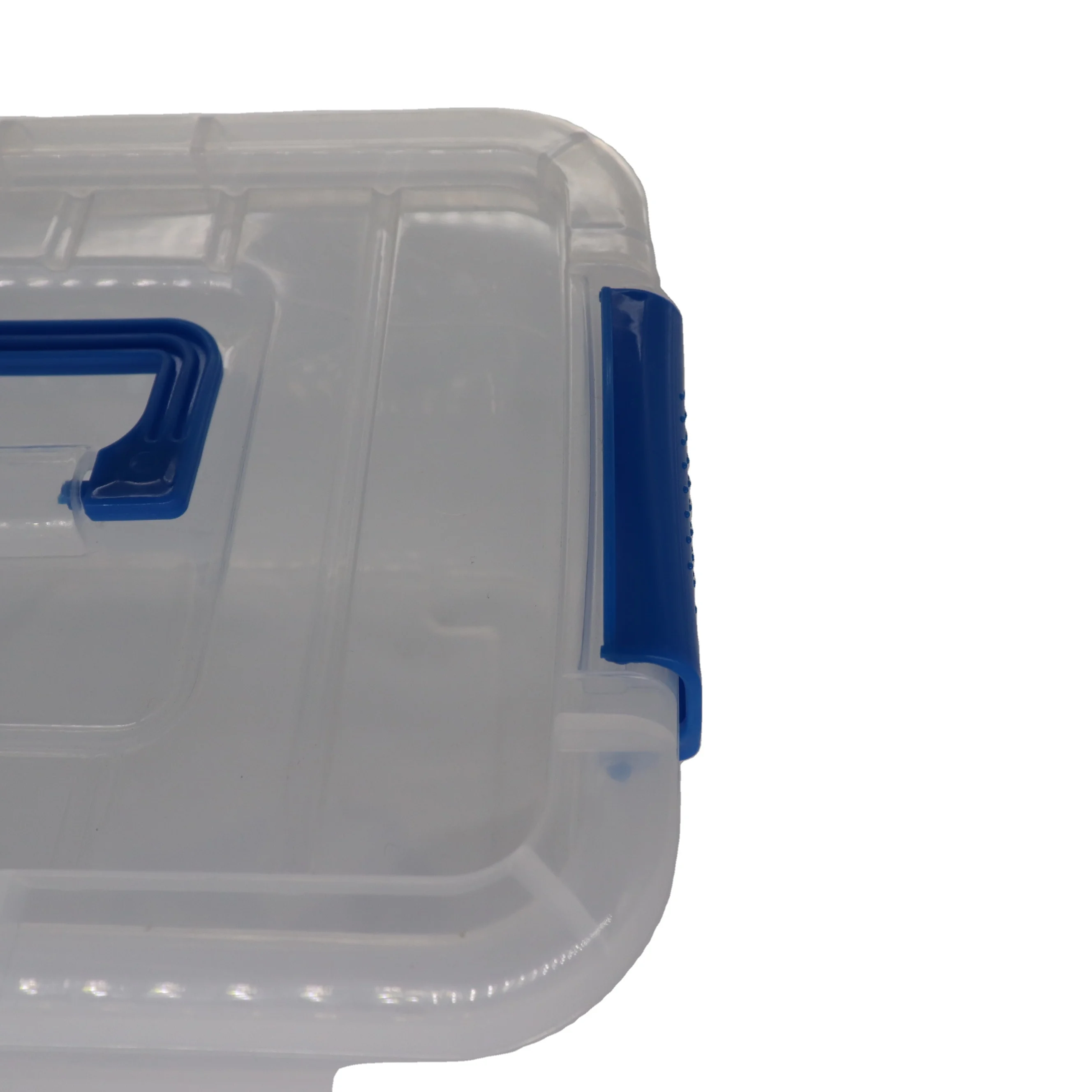 
Экологически чистый прозрачный домашний Многоцелевой большой пластиковый синий ящик для хранения 