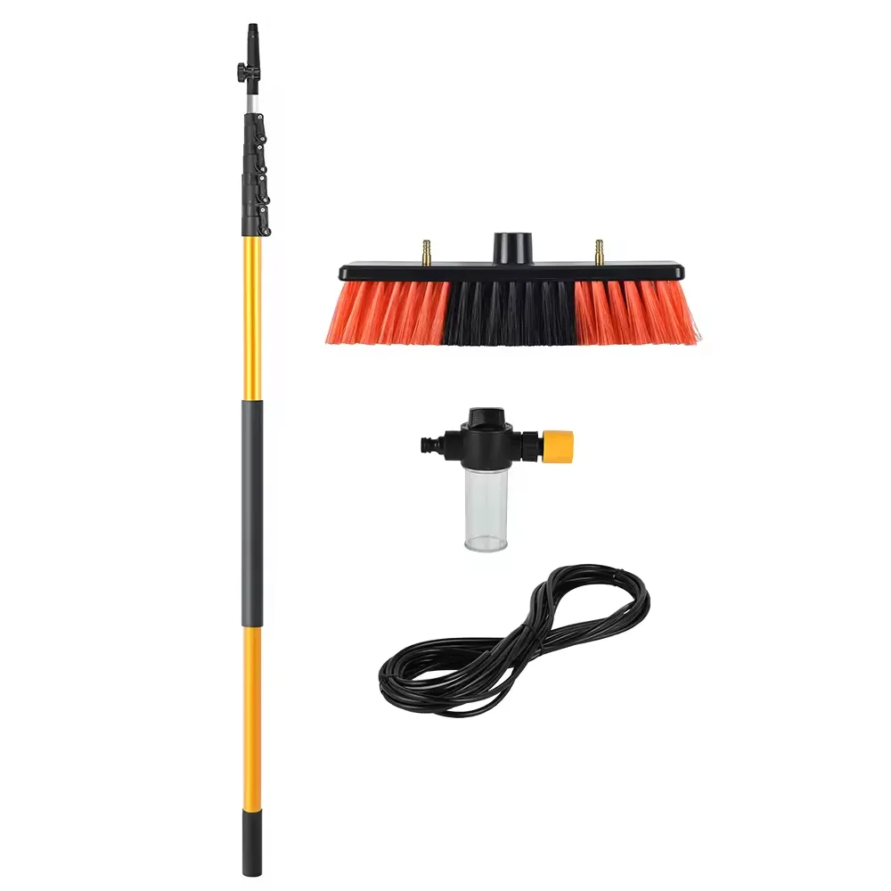 1.25M(Collapsed) to4.25M(Extended) Aluminum Telescopic Portable Light Weight Water Fed Window Cleaning Kit with Soap Dispenser