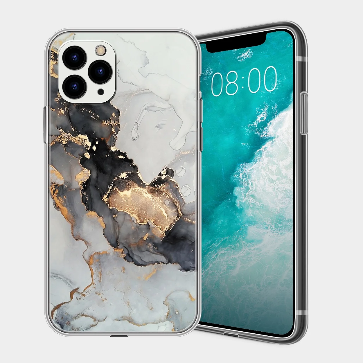  2 в 1 изготовленный на заказ противоударный чехол для телефона iphone xs max xr 5678plus 11pro 12 se2021 мраморный