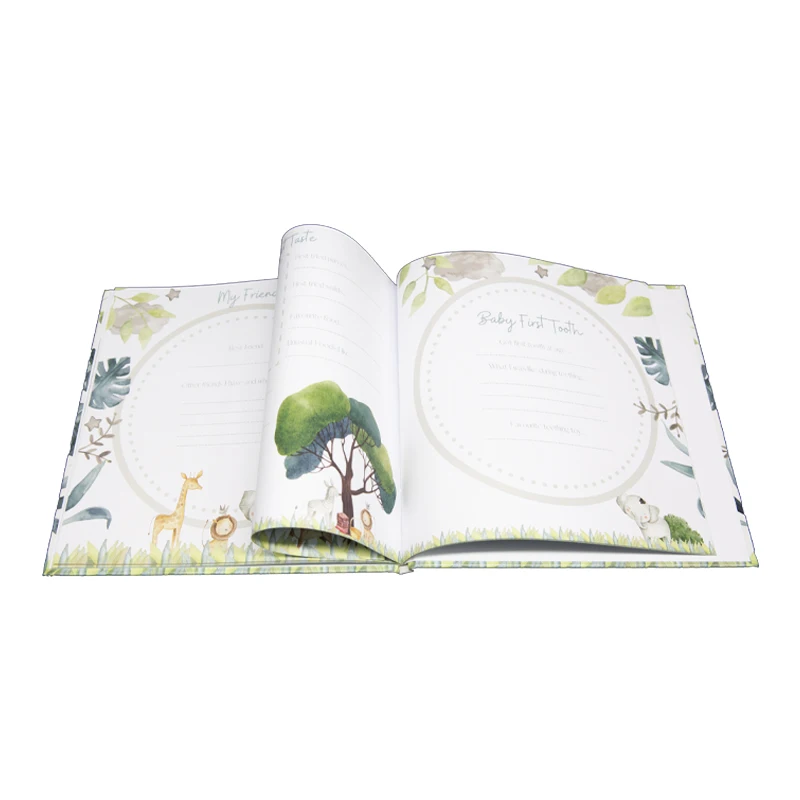 High Quality Custom Baby Journal Hardcover Book Sewn Binding Offset Printing on Kraft Art Paper Quality Paper Hard Cover