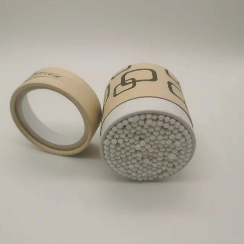 120pcs Bamboo Color Sticks Organic Double Headed Design Round Box Package Ear Cleaning Disposable Buds Cotton Swabs