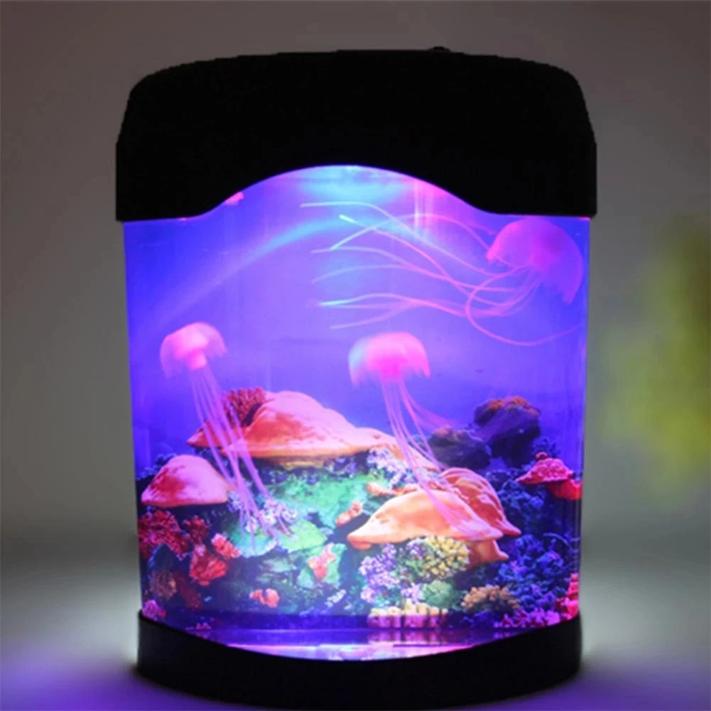 LED Jellyfish Lava Lamp Colorful USB Rechargeable Night Light Room Decor Decoration Bedroom Toys For Children Personalized Gift