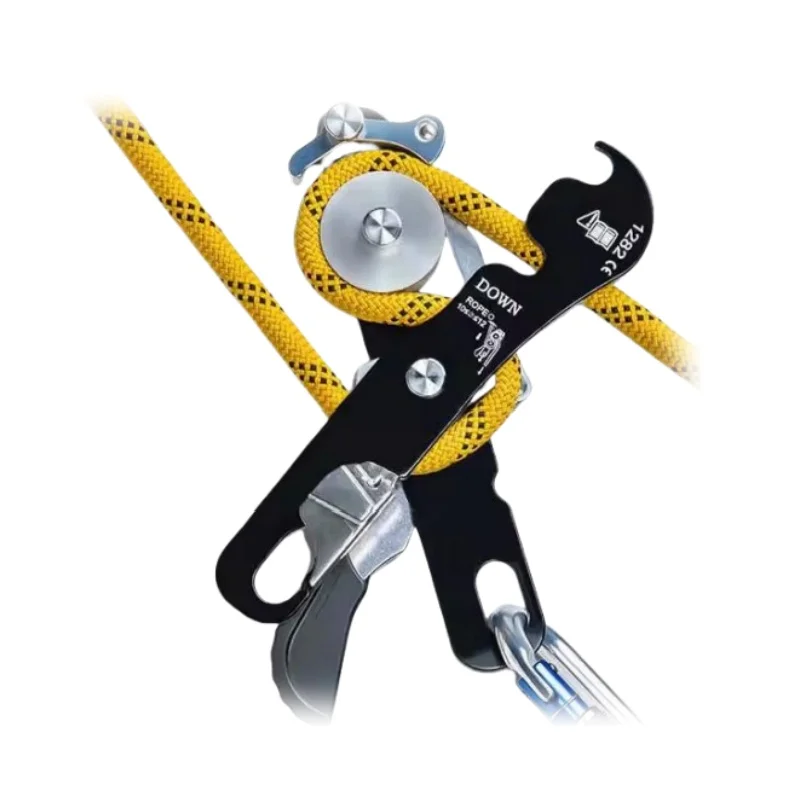 ANT5PPE Rappelling Belaying Rescue Equipment Emergency Descent Downhill Device Stop Descender for Climbing