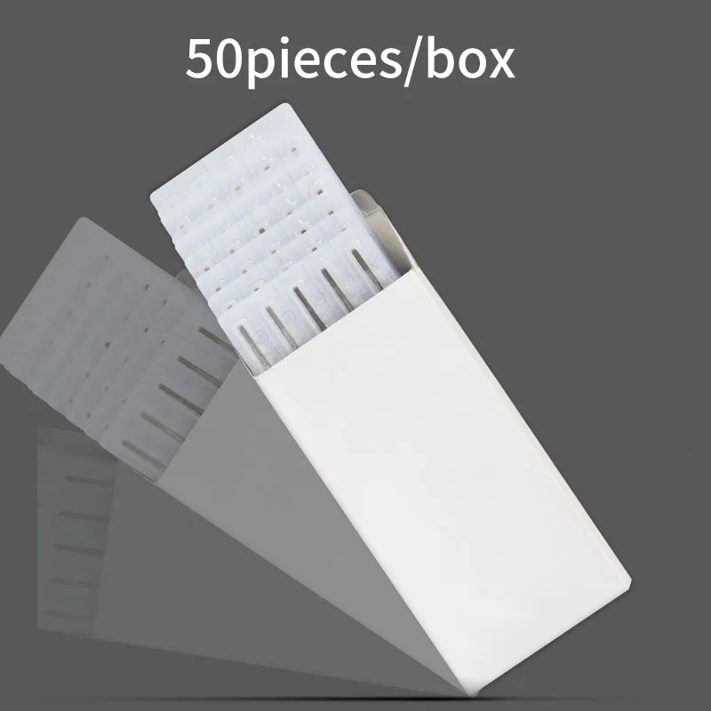 Wholesale 50pcs 0.35MM Stainless Steel Flat Tattoo Needles 5F 7F 9F 11F 13F 15F Disposable Tattoo Needle for Coil Tattoo Gun