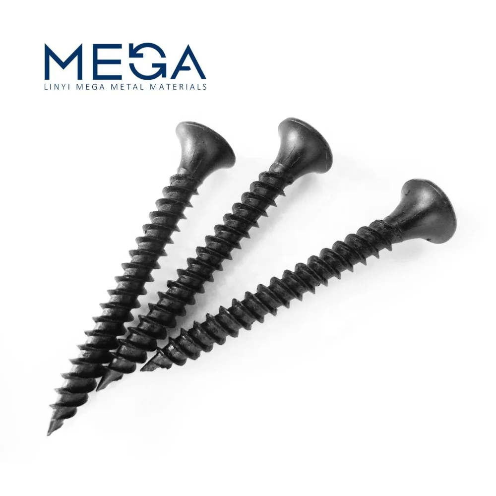 3.5mm 25mm Gypsum Screws Black Phosphated Bugle Head Plasterboard Screw Drywall Screw for Gypsum Board