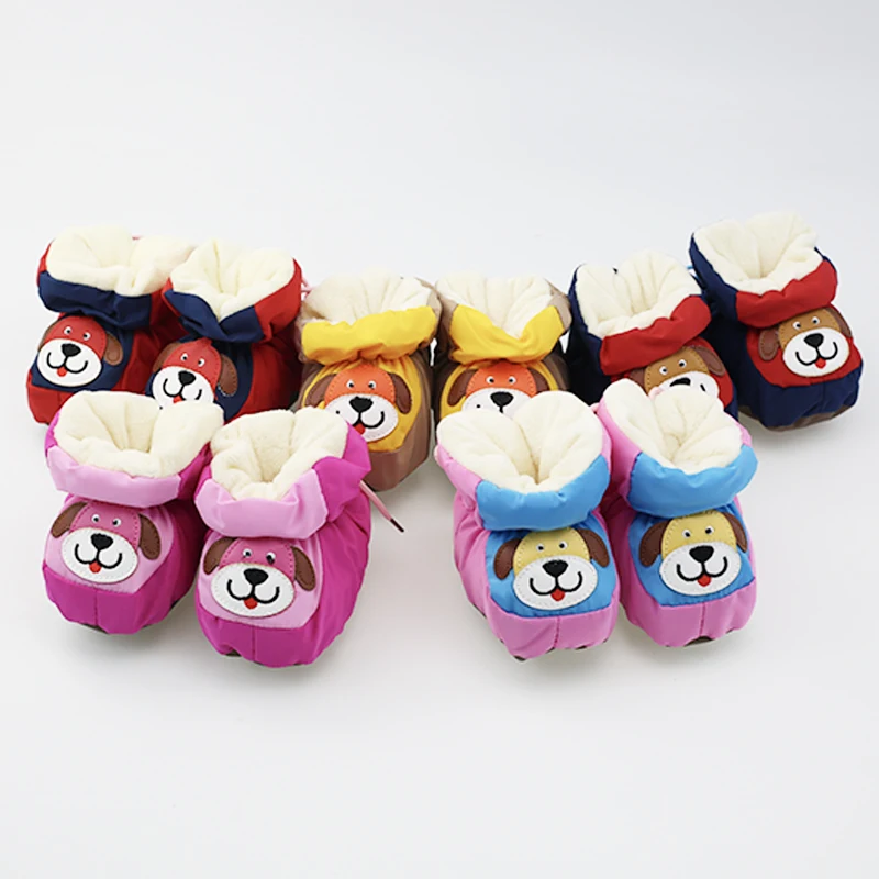 
cute cartoon soft sole super soft thick infant newborn booties fashion design toddler boots winter warm shoes 