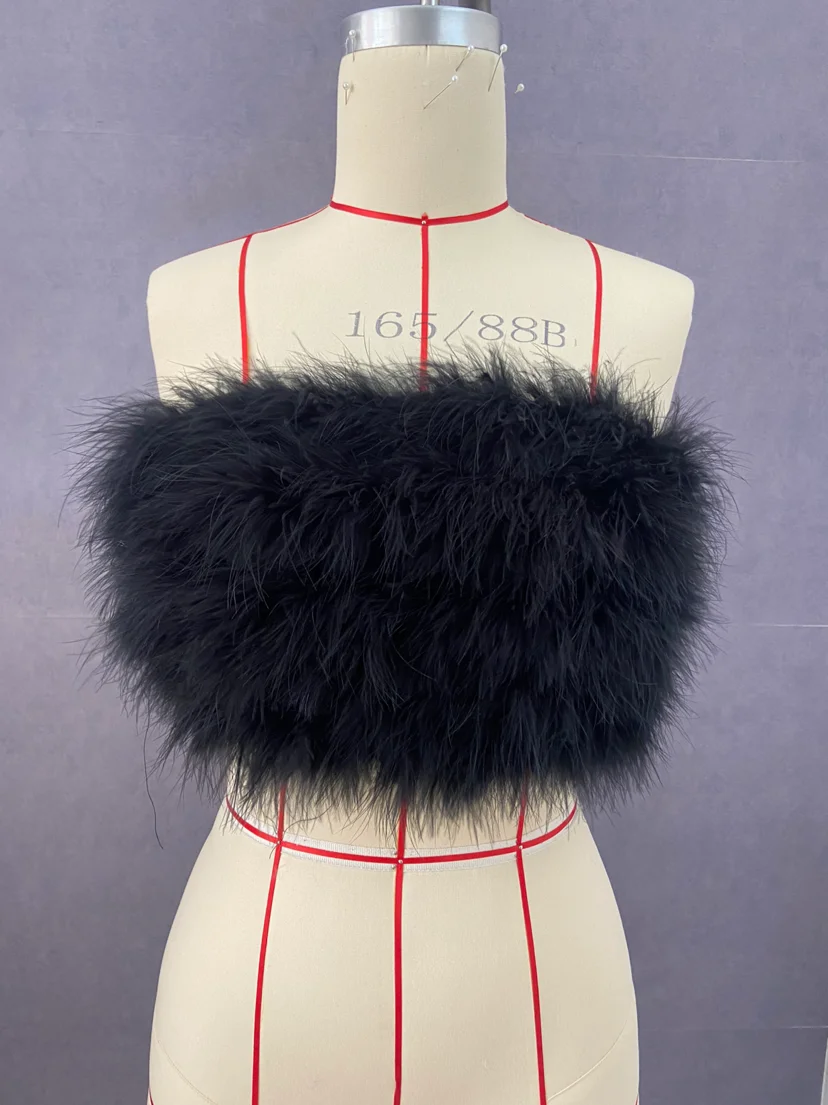 KX-GY2283 New fashion sleeveless feather tank tops 2022 top women