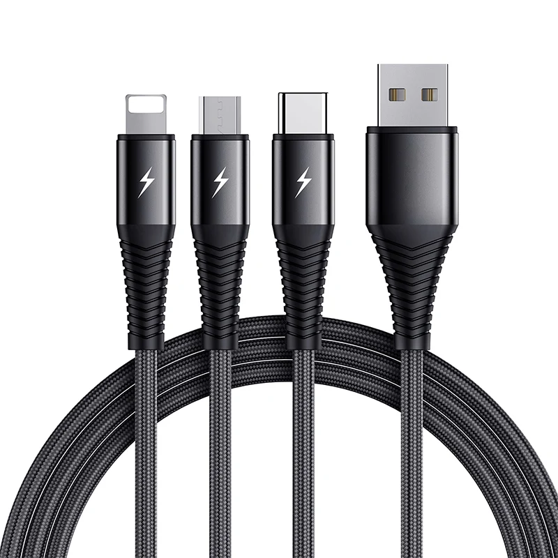 
Joyroom Cable 3 In 1 Mobile Phones Usb Cable Manufacturer Wholesale Custom LOGO Amazon Hot 3A High Quality Phone Charging Cable 