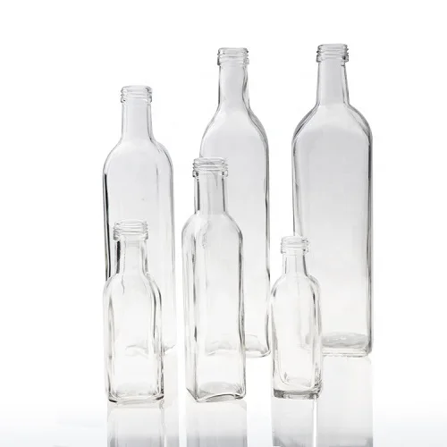 100ml 250ml 500ml 750ml 1L Flint Square Glass Marasca Bottle for Oil & Vinegar