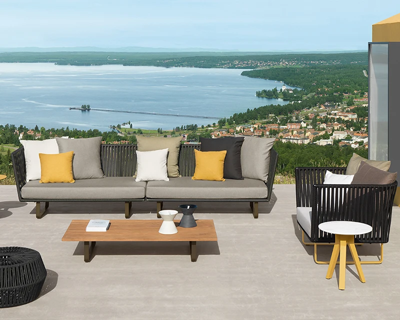 Manufacturer Hot Selling Outdoor Sofa Furniture Luxury High Quality Outdoor Rope Woven Garden Sofa