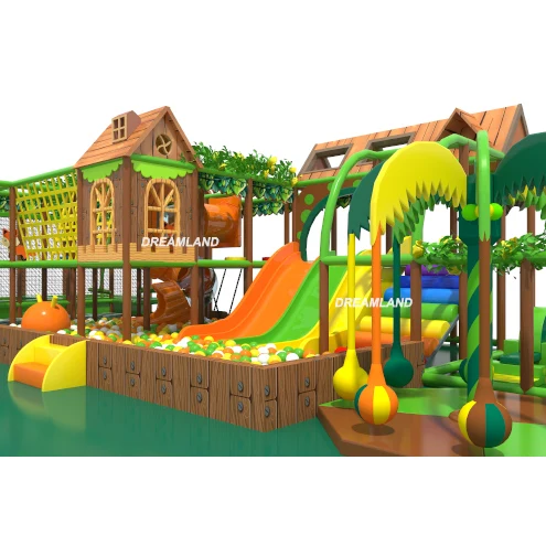 Amusement Park  5-13 Years Fiberglass Slide Children Playhouse Kids Indoor Playground with Wood and Steel