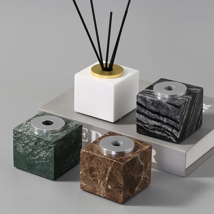 Factory Direct Sale Luxury Brown Marble Bottle For  Oil Aromatherapy Marble Aroma Diffuser