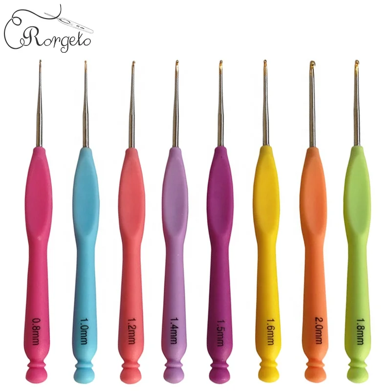 
0.8mm-2.0mm 8pcs/set Hot sale Color Lace Knitting Supplies Crochet Needle Tool Set Handmade Crochet Hook Set 