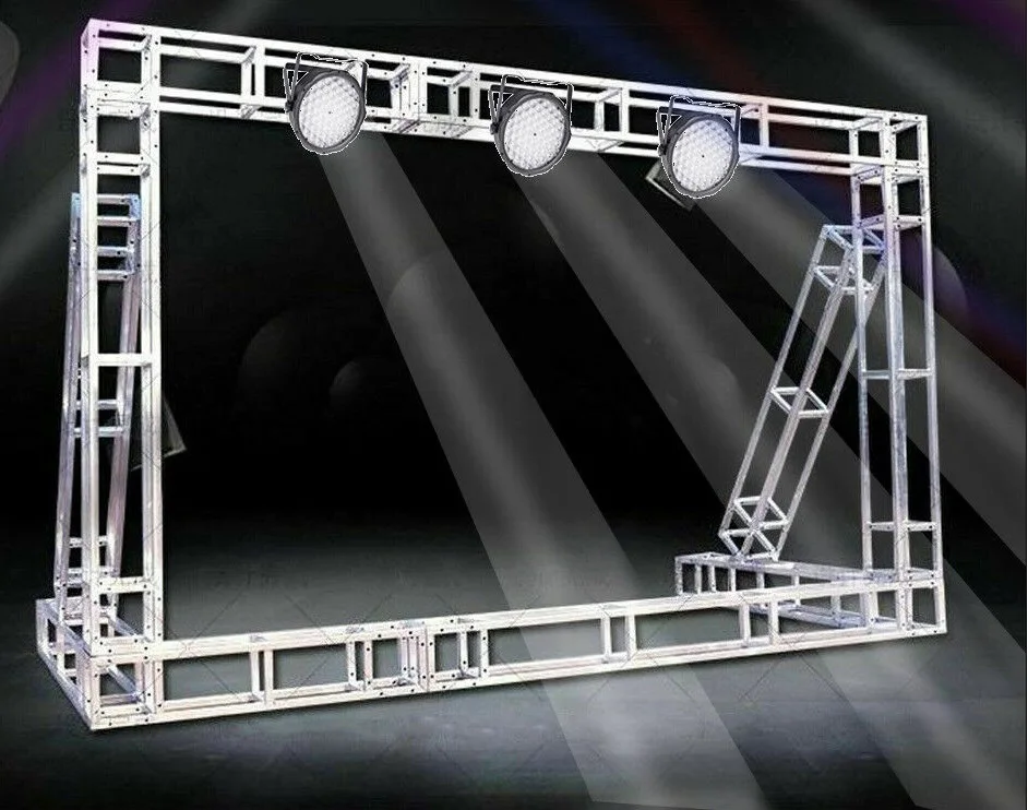 DIY Heavy Duty Metal DJ Truss Stand Square Frame Mobile Lighting Bar Disco Stand