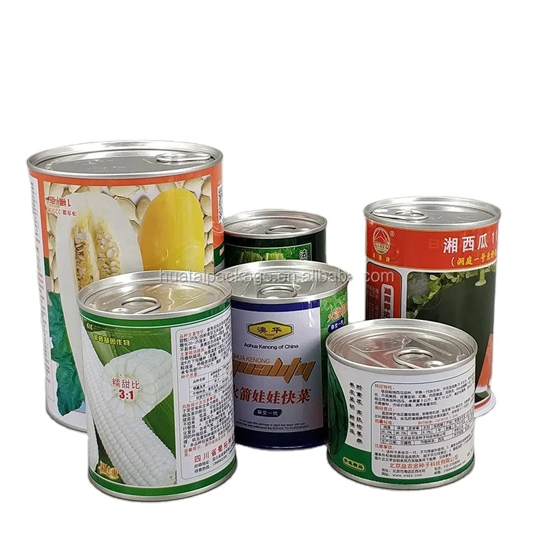 Customized Empty Round Easy Open Lid Tomato Sauce/vegetable Seeds Tin Can